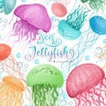 Desenhos de Águas Vivas em Aquarela - Kit Digital