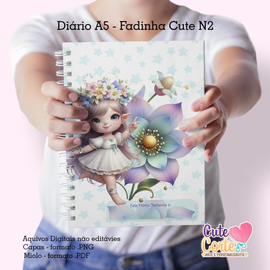 Diário A5 + To do List (Brinde) – Fadinha Cute N.2 (Cute Corte) - Imagem 4