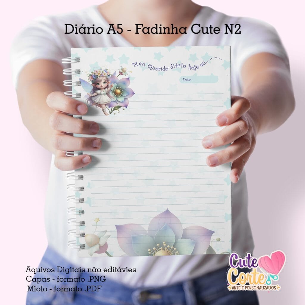 Diário A5 + To do List (Brinde) – Fadinha Cute N.2 (Cute Corte) - Imagem 3