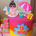 Topo de Bolo - Pool Party Baby Menina