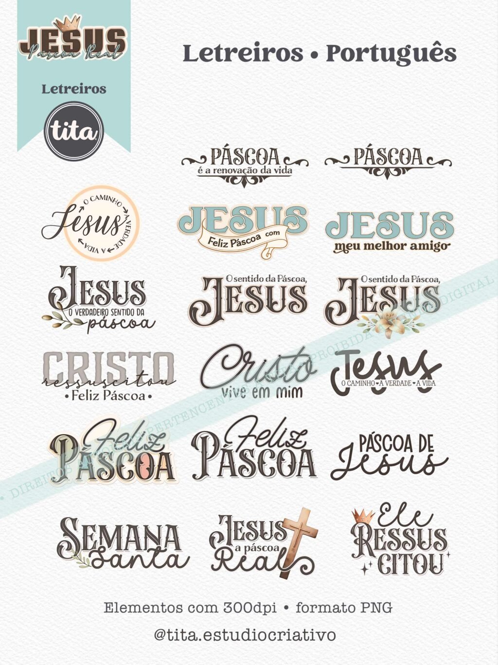 Jesus Páscoa Real - Combo Ilustrações e Papéis (Tita) - Imagem 9