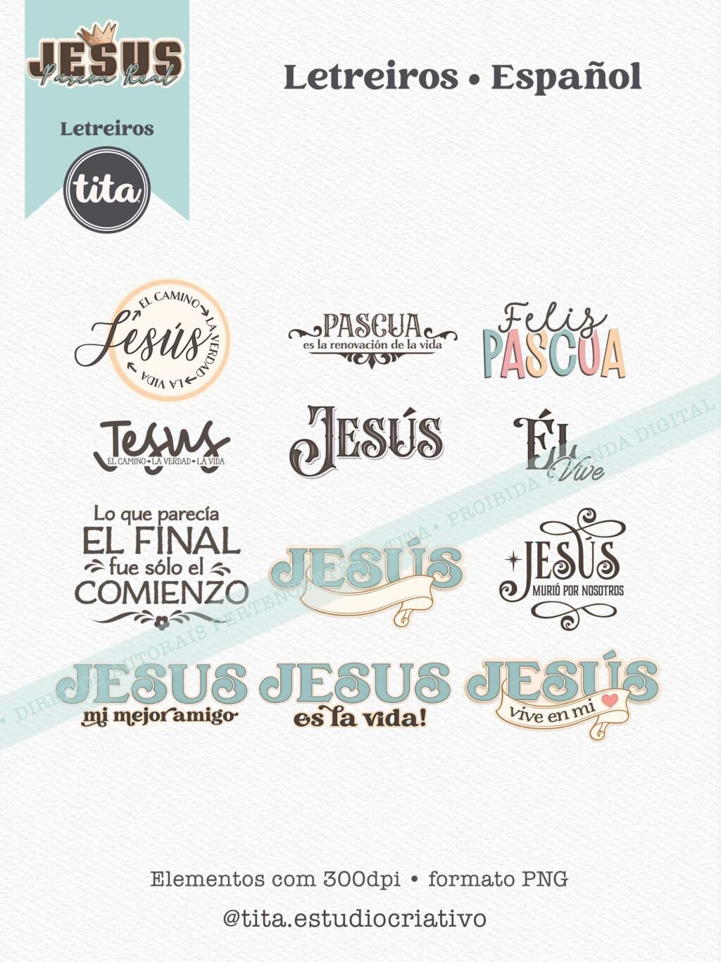 Jesus Páscoa Real - Combo Ilustrações e Papéis (Tita) - Imagem 7