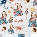 Kit Digital Ilustrações Nossa Senhora do Rosário - Santinhos (Carinas Paper)