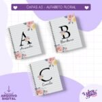 Capas A5 Alfabeto Floral (Luminous Paper)