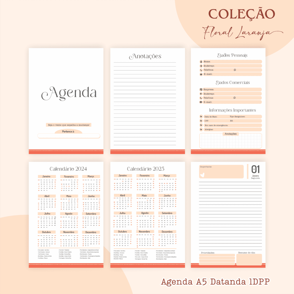 COMBO Floral Laranja 2024 – 5 Modelos (Pamella) - Imagem 7