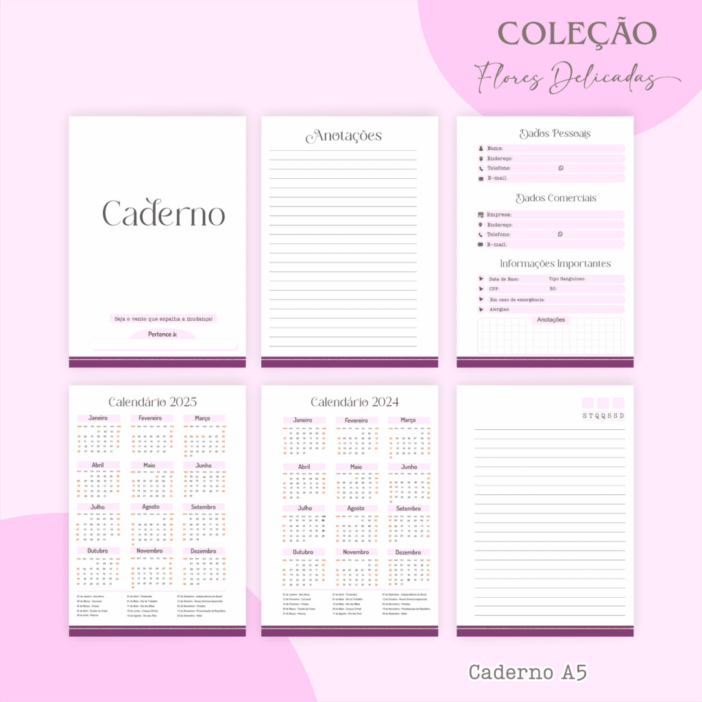 COMBO Floral Roxo 2024 – 5 Modelos (Pamella) - Imagem 2