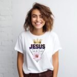 Jesus Salvador com Flor – Arte Avulsa Camisa | T-Shirt