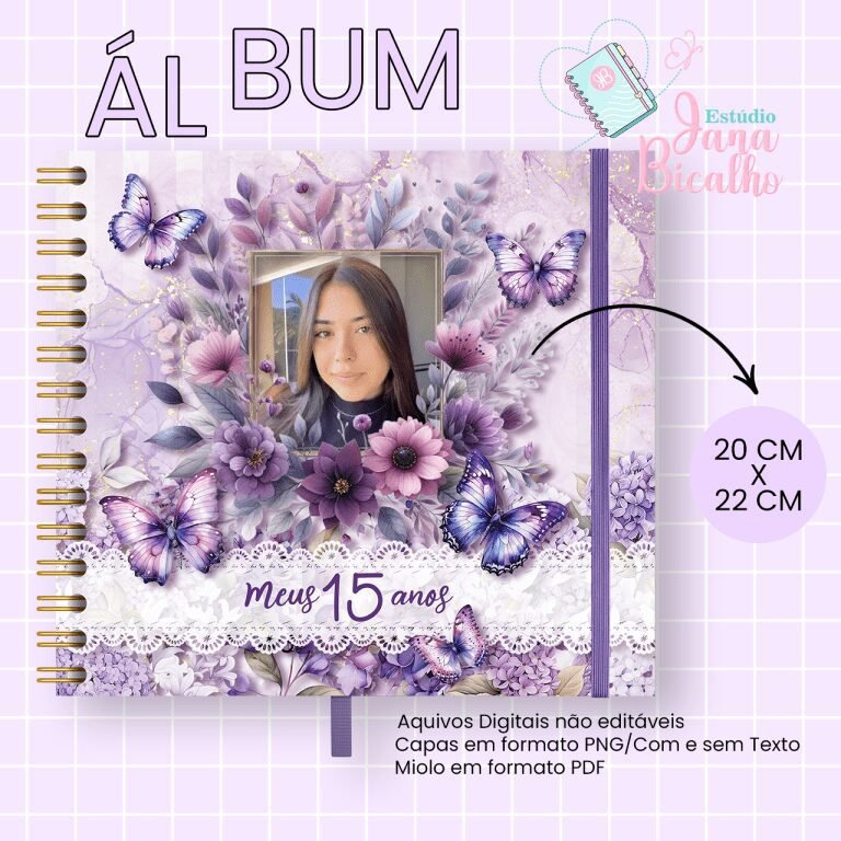 Album-15-anos-Lilas-1-768x768 Álbum Lembranças 15 anos Lilás (Jana Bicalho) - Imagem 1