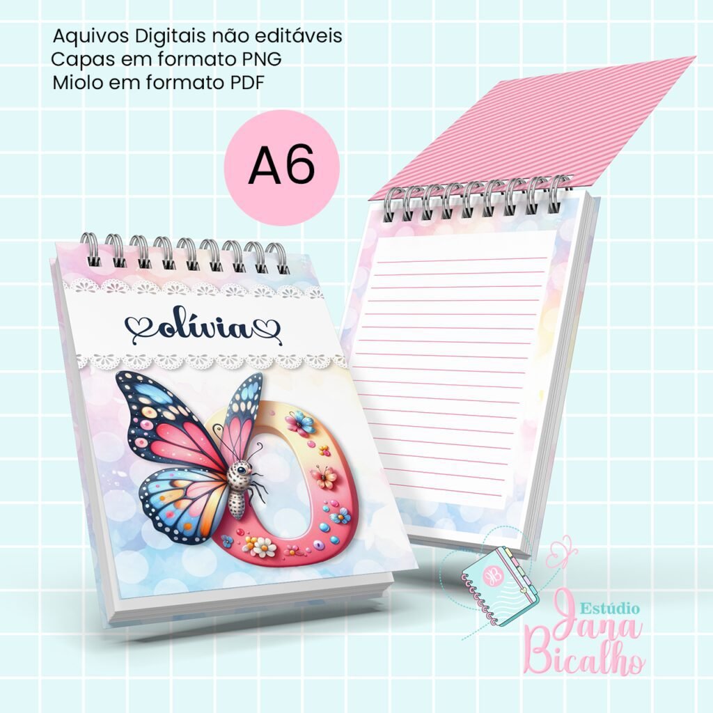 Bloquinho A6 Alfabeto Butterfly (Jana Bicalho) - Imagem 17
