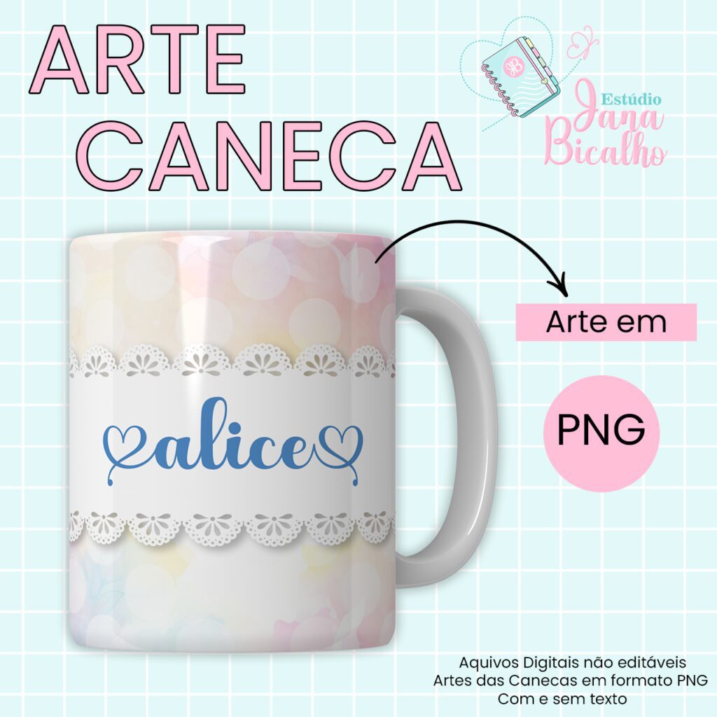 COMBO – Arte Caneca Alfabeto Butterfly (Jana Bicalho) - Imagem 2
