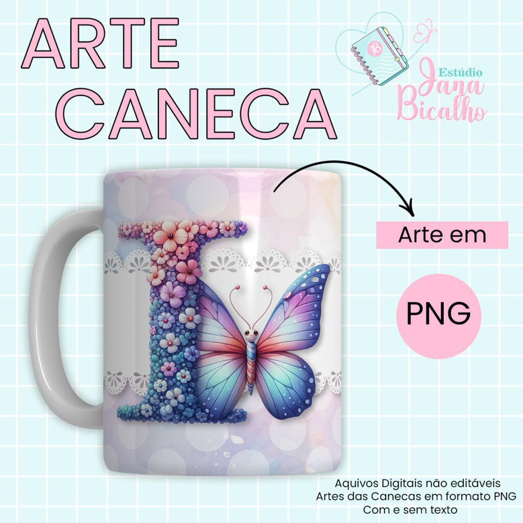 COMBO – Arte Caneca Alfabeto Butterfly (Jana Bicalho) - Imagem 10