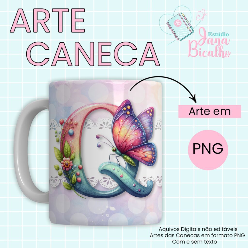 COMBO – Arte Caneca Alfabeto Butterfly (Jana Bicalho) - Imagem 18