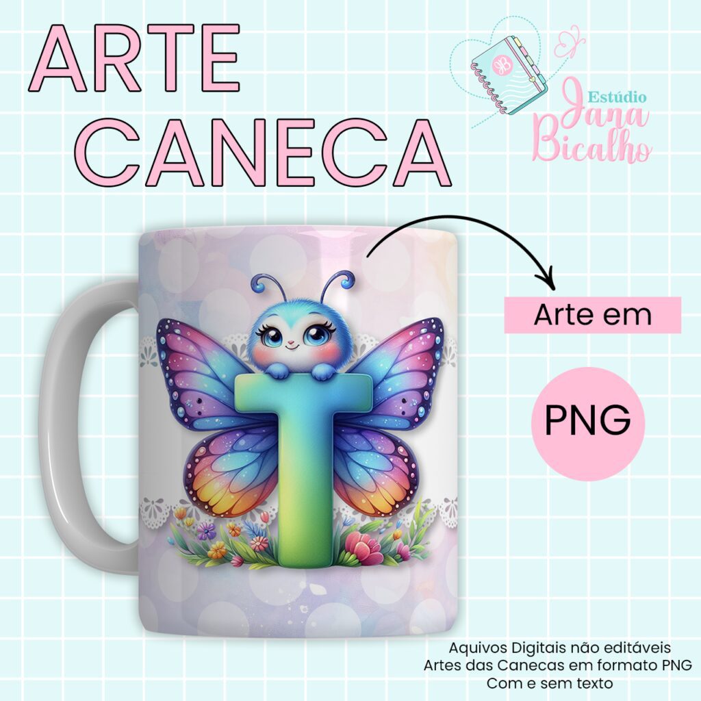 COMBO – Arte Caneca Alfabeto Butterfly (Jana Bicalho) - Imagem 21
