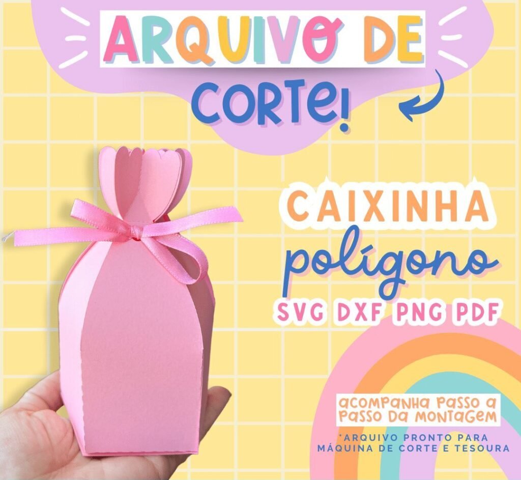 Molde Caixinha Polígono (Ilustracin) - Imagem 1