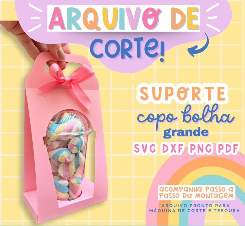 CAPA-SUPORTE-COPO-BOLHA-GRANDE Molde Suporte Copo Bolha (Ilustracin) - Imagem 1