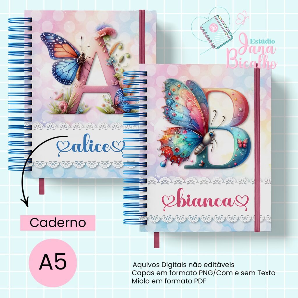 Caderno A5 Alfabeto Butterfly (Jana Bicalho) - Imagem 3