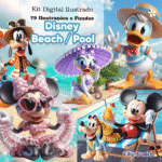 Disney Beach Pool Party - Kit Digital (Ilustradeb)