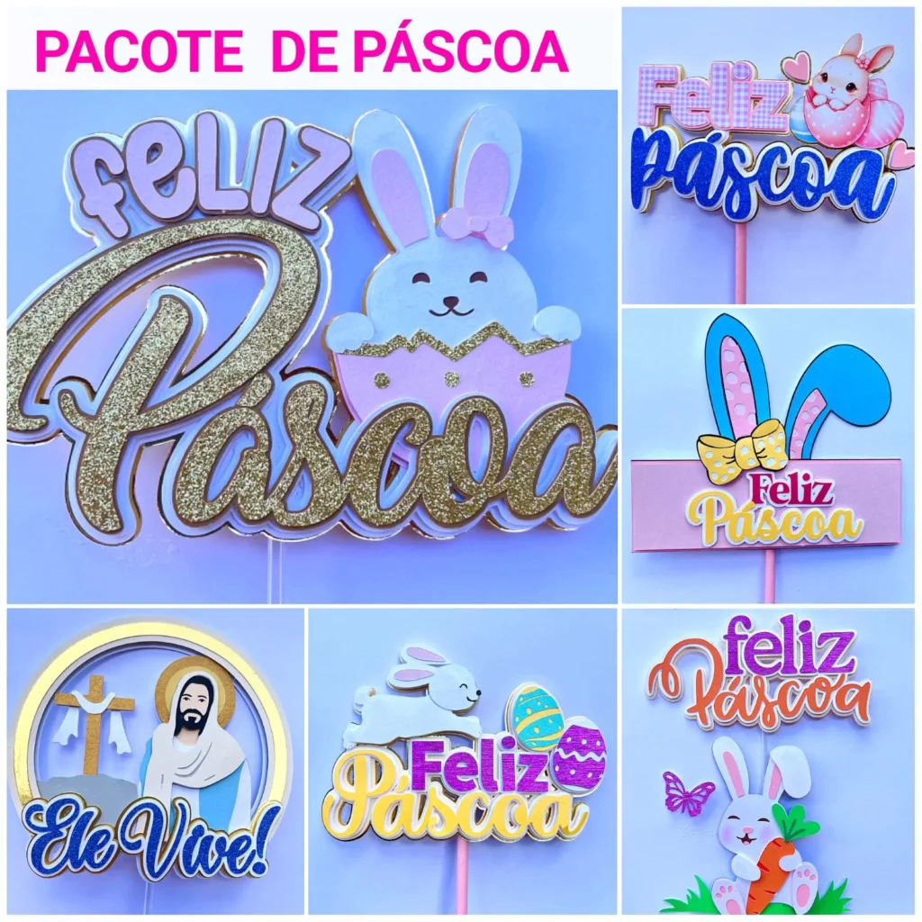 COMBO 10 Topos de Bolo - Páscoa 2024 - Imagem 1