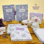 COLEÇÃO VIOLETA - Kit Capas Caderno e Miolo Pautado Miolo com 200 Versículos (Bicho Papel)