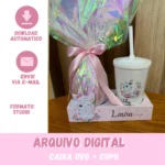 Caixa Ovo + Copo - Coelho e Molde Limpo