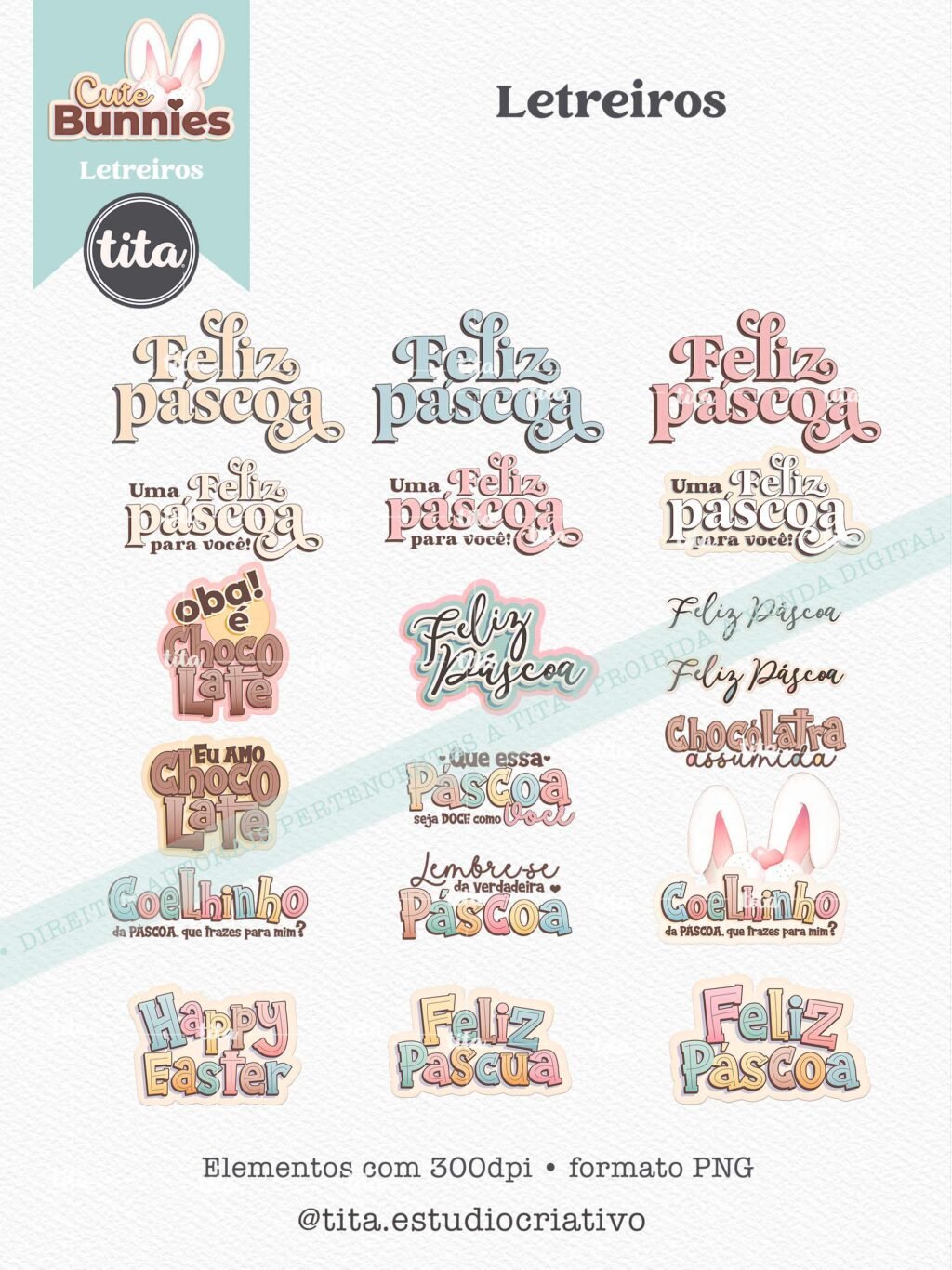 Cute Bunnies - Como Ilustrações e Papéis (Tita) - Imagem 5