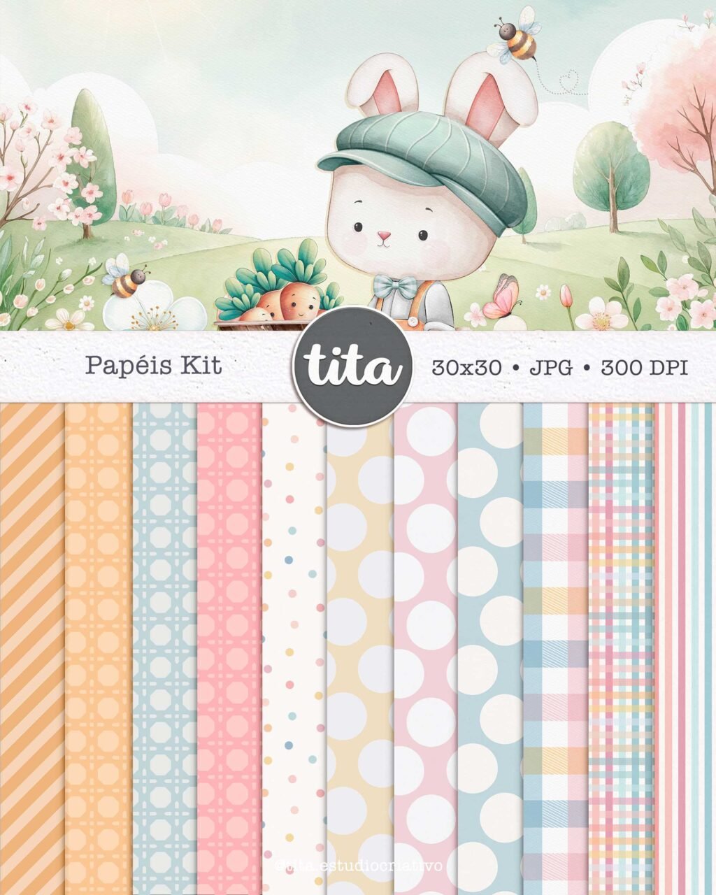 Cute Bunnies - Como Ilustrações e Papéis (Tita) - Imagem 3