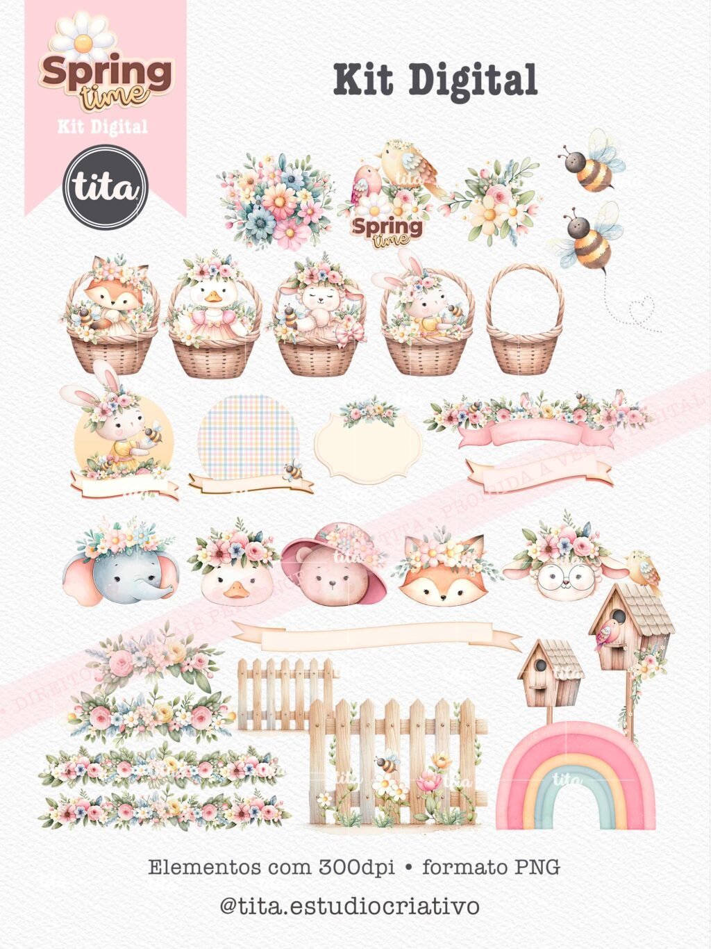 Spring Time - Como Ilustrações e Papéis (Tita) - Imagem 7
