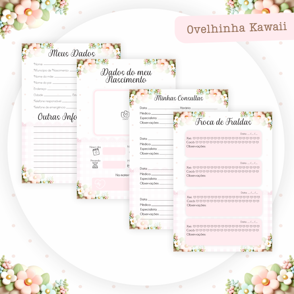 Ovelinha Kawaii - Kit Maternidade - Imagem 5