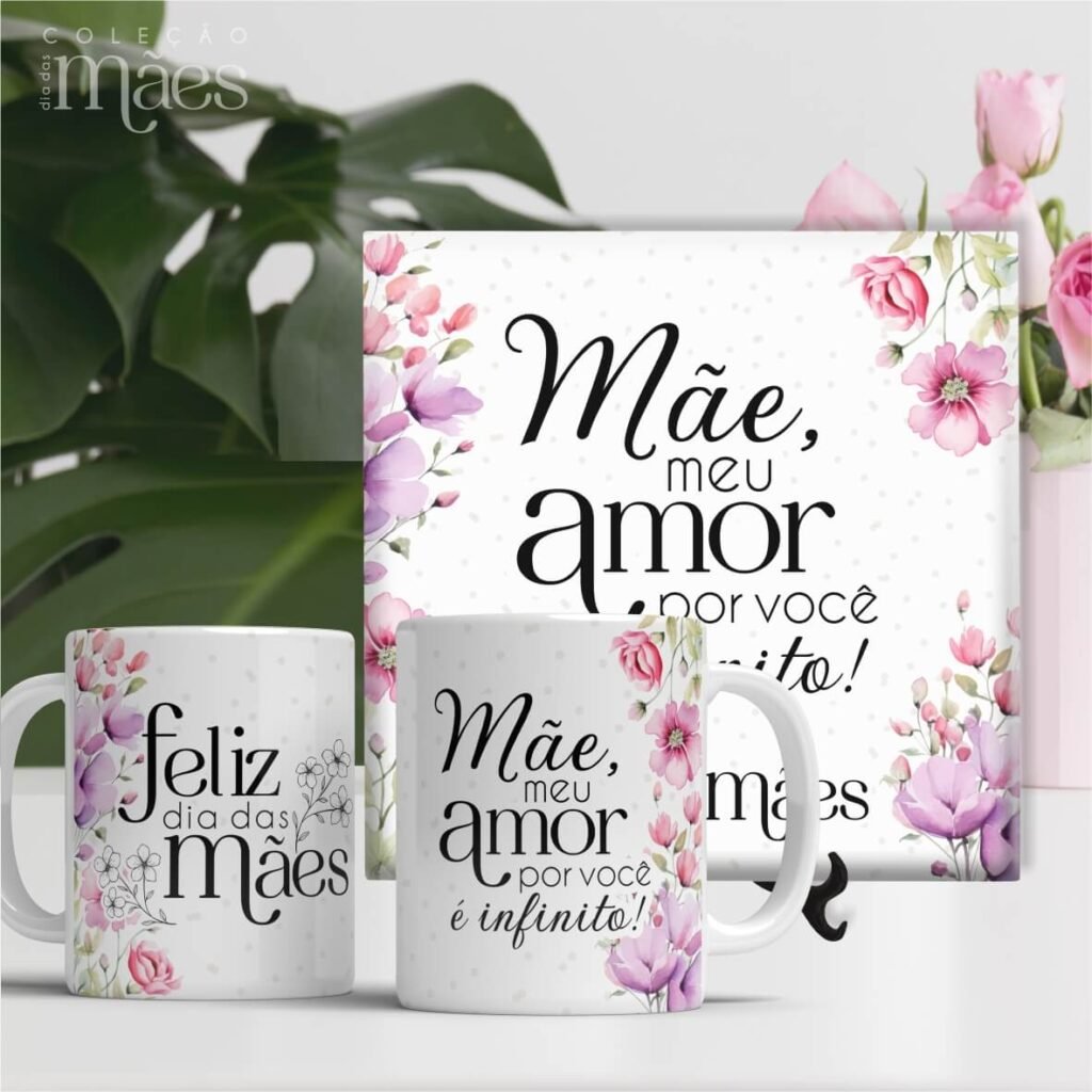 Artes Canecas e Azulejos SEM Foto - Dia das Mães V24 (Vintage) - Imagem 18