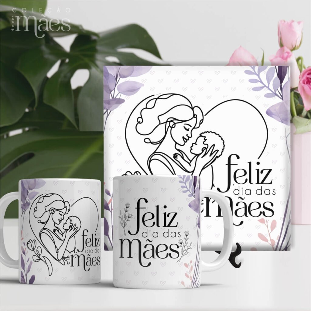Artes Canecas e Azulejos SEM Foto - Dia das Mães V24 (Vintage) - Imagem 1