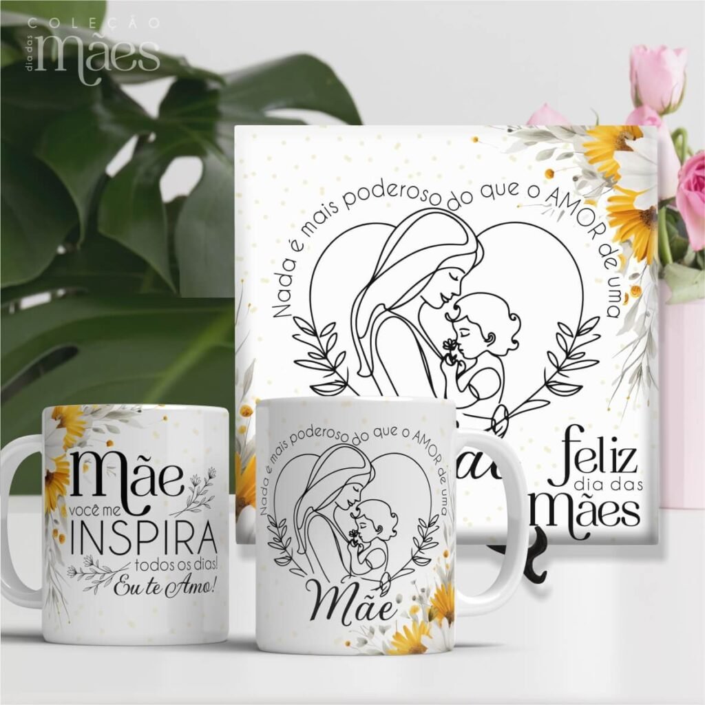 Artes Canecas e Azulejos SEM Foto - Dia das Mães V24 (Vintage) - Imagem 7