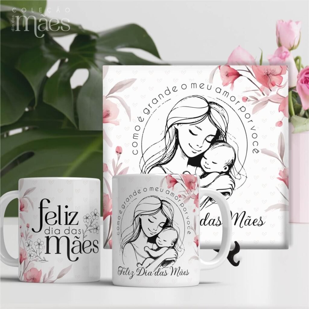 Artes Canecas e Azulejos SEM Foto - Dia das Mães V24 (Vintage) - Imagem 9