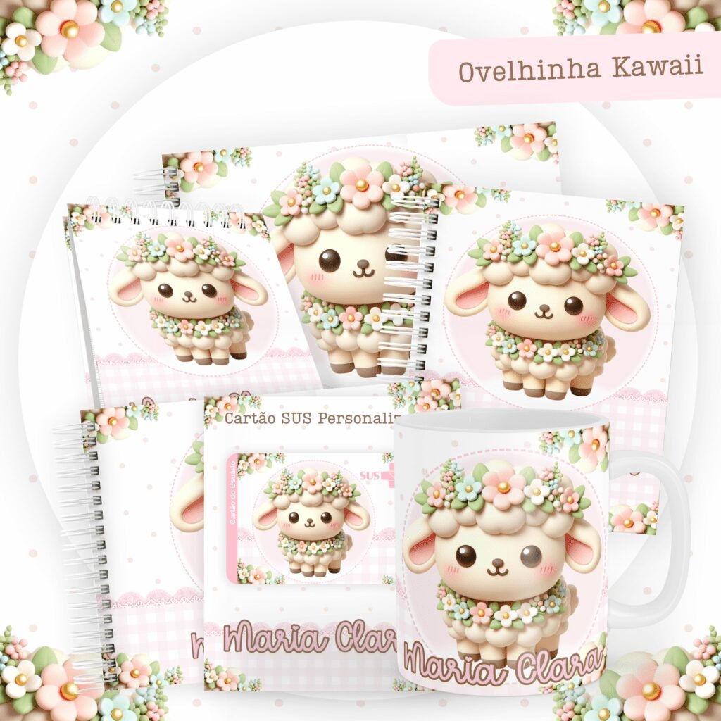 Ovelinha Kawaii - Kit Maternidade - Imagem 1