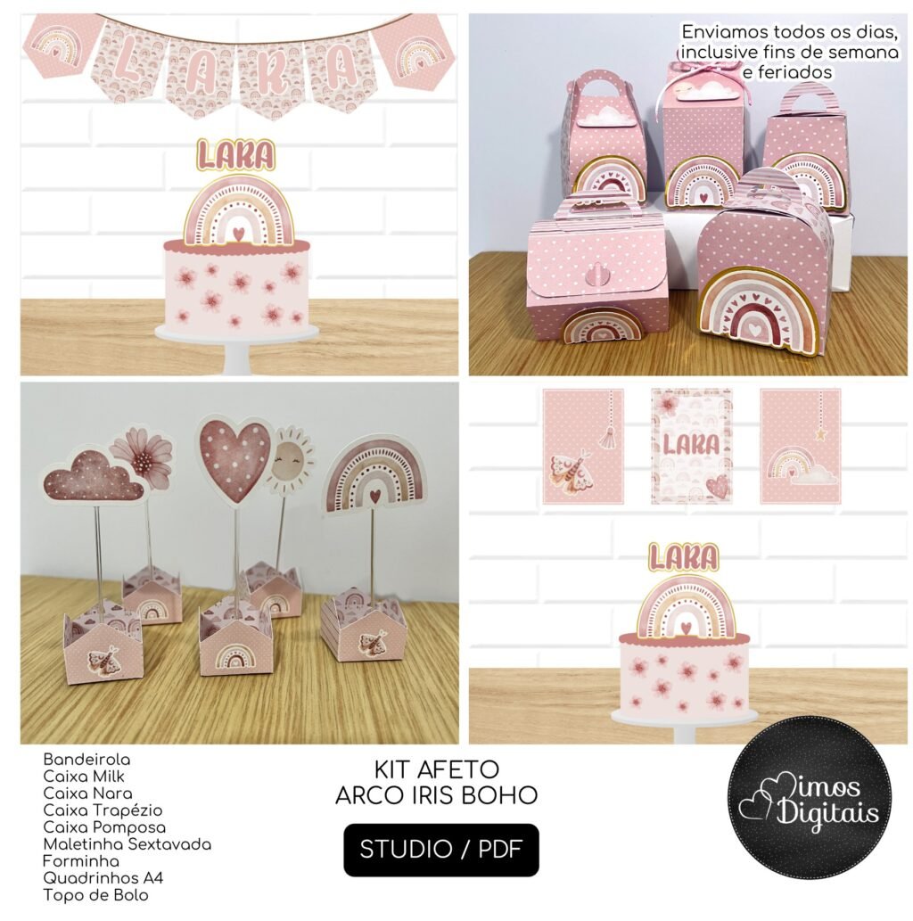 Arco Íris Boho - Kit Avulso Festa - Imagem 1