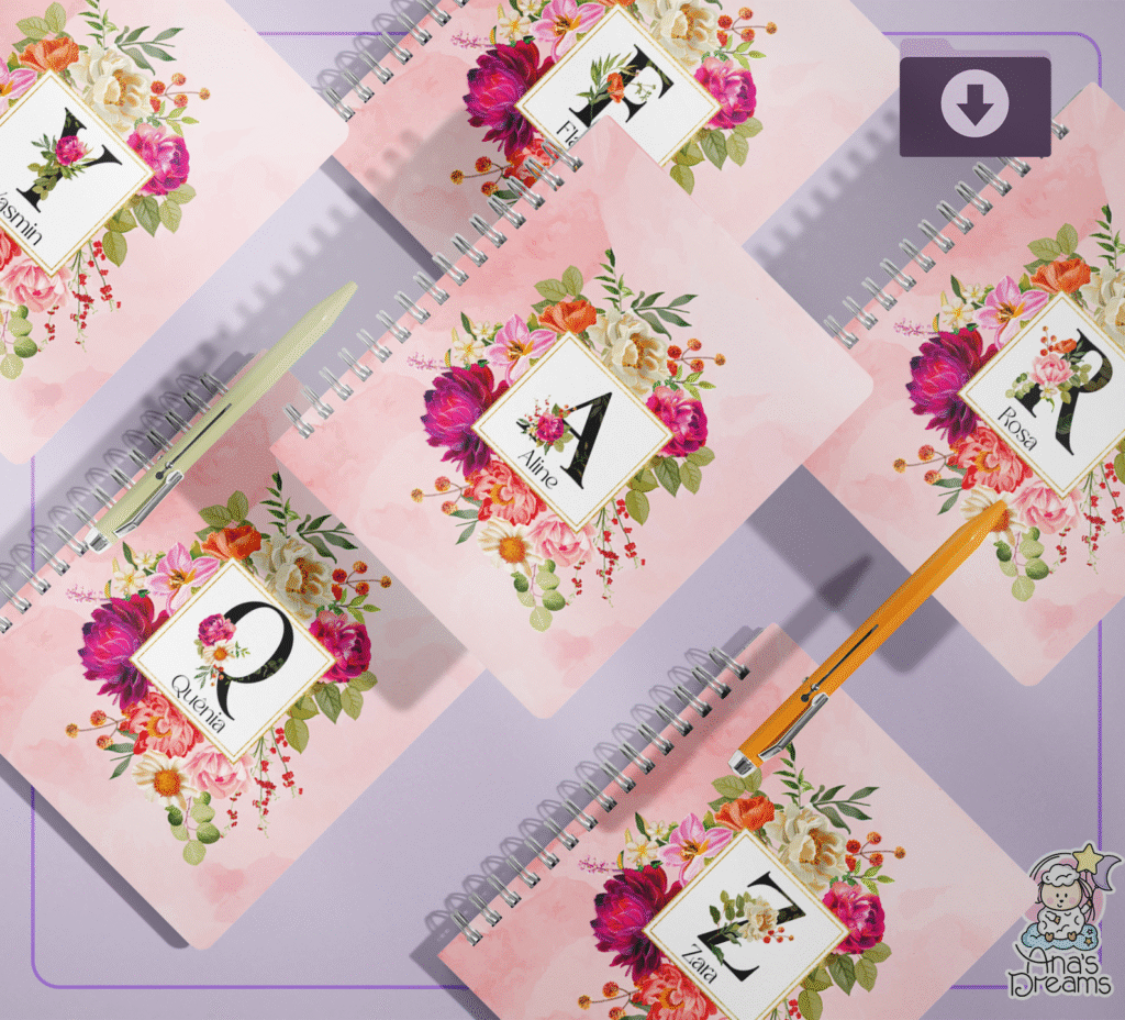 Capas Alfabeto Floral + Miolos Pautado - Imagem 1