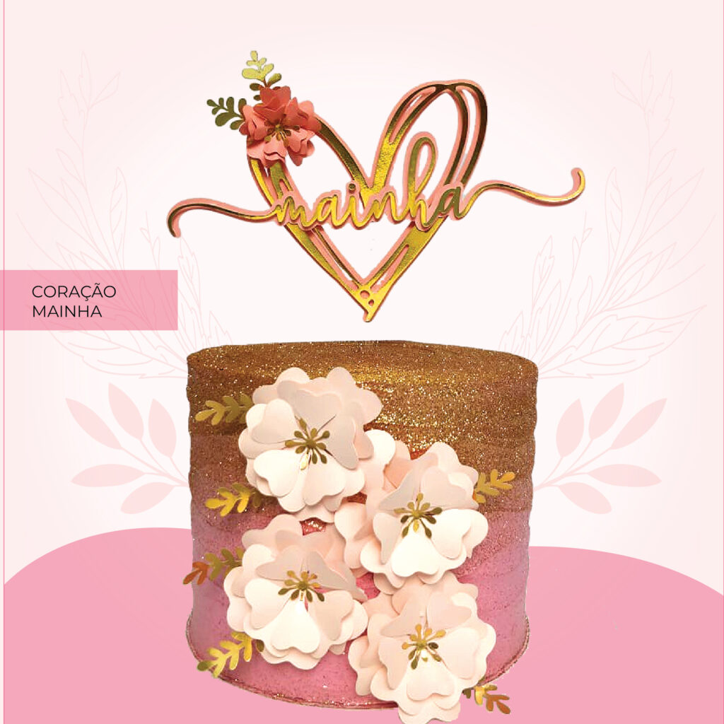 Coração de Mãe e Mainha - 2 Topos de Bolo - Imagem 2