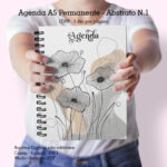 Agenda A5 Abstrato N1 - Permanente | Datada 2025 1DPP - 4 Miolos Com Hora e Sem Hora (Cute Corte)