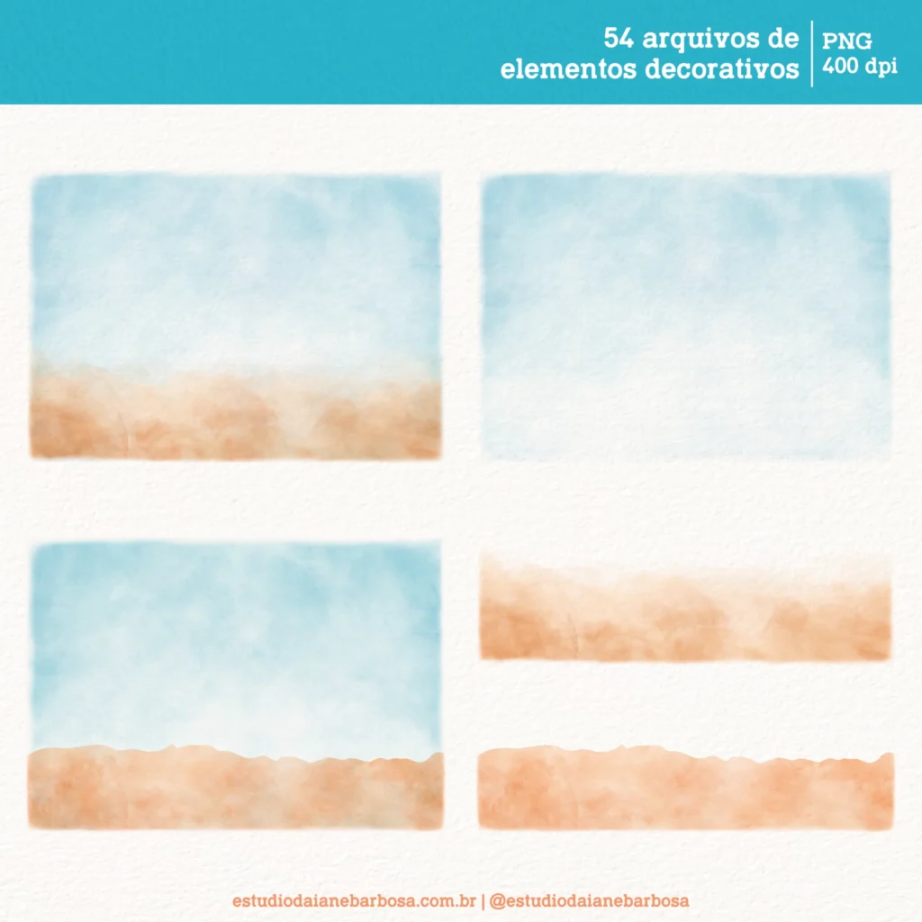 Fundo do Mar – Cliparts em aquarela (Estudio Daiane) - Imagem 3
