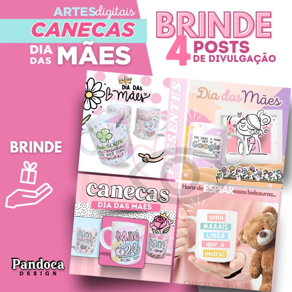 PACK Artes Digitais para Canecas - Dia Das Mães (Pandoca) - Imagem 5