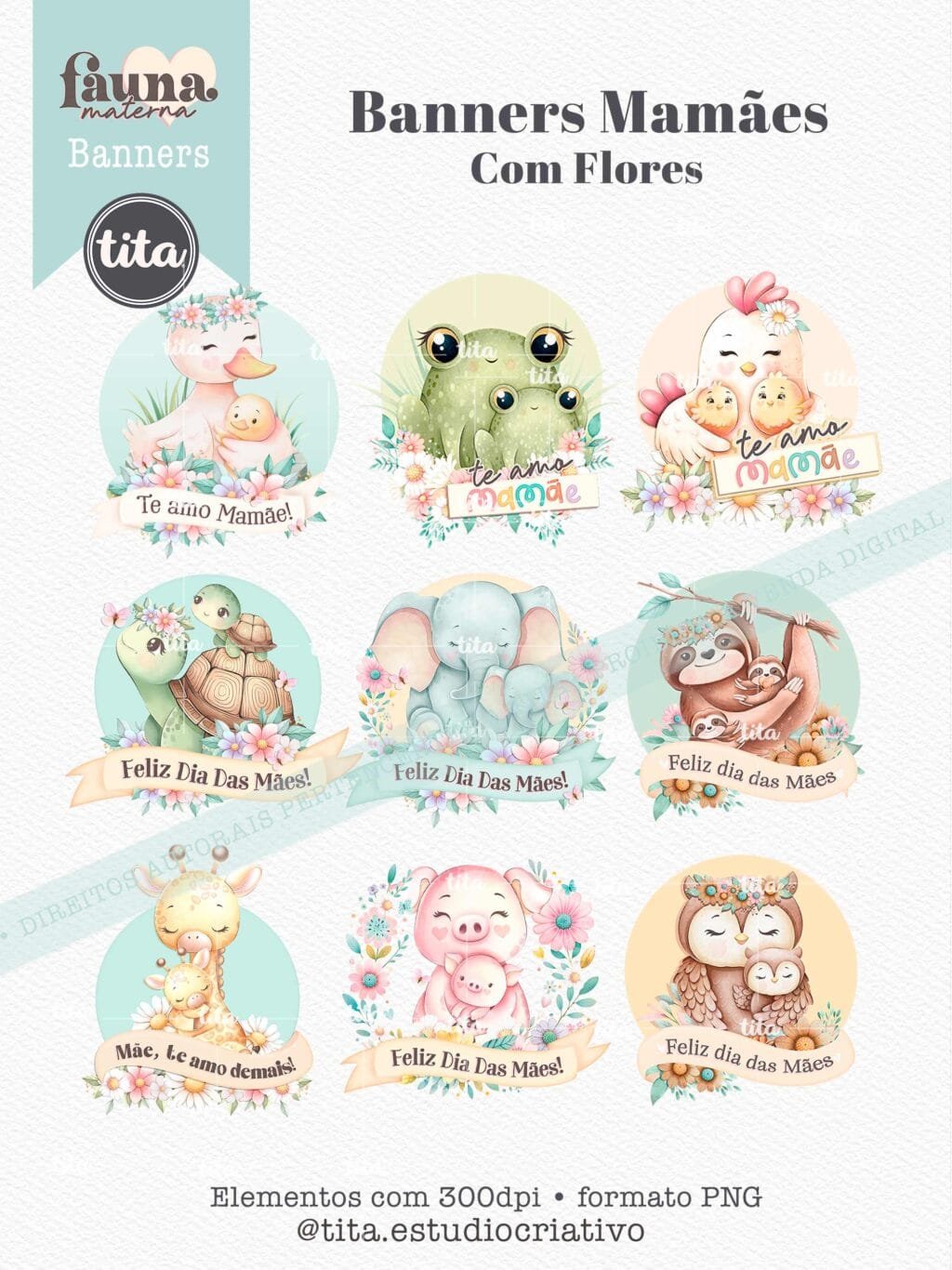 Fauna Materna - Combo de Ilustração e Papéis (Tita) - Imagem 10