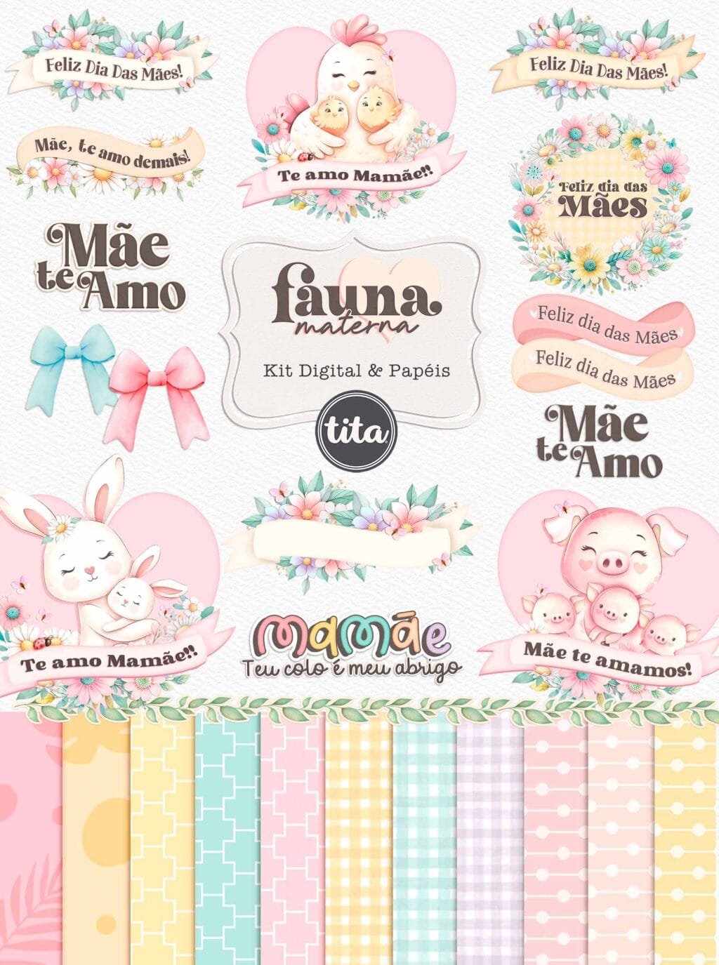 Fauna Materna - Combo de Ilustração e Papéis (Tita) - Imagem 12