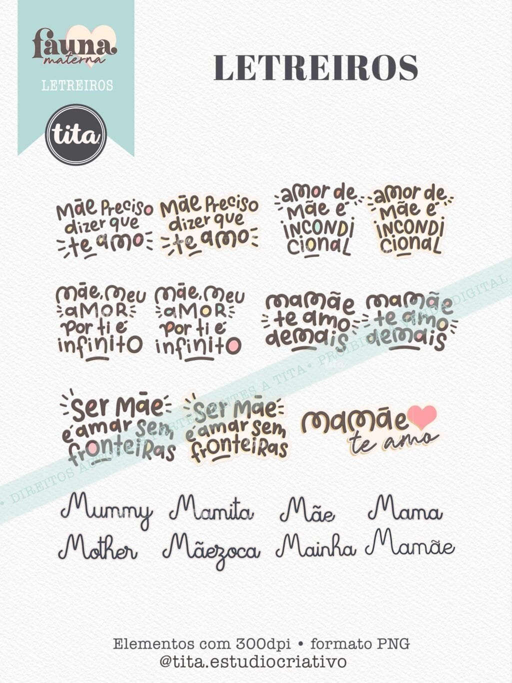 Fauna Materna - Combo de Ilustração e Papéis (Tita) - Imagem 5