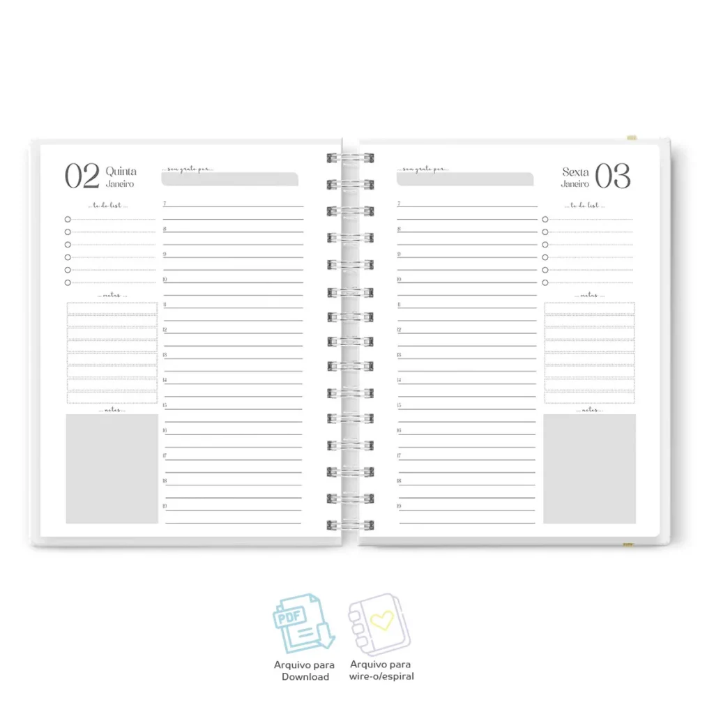 Miolo Agenda Clean 2025 (Becraft) - Imagem 4