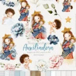Kit Digital Ilustrações Nossa Senhora Auxiliadora - Santinhos (Carinas Paper)