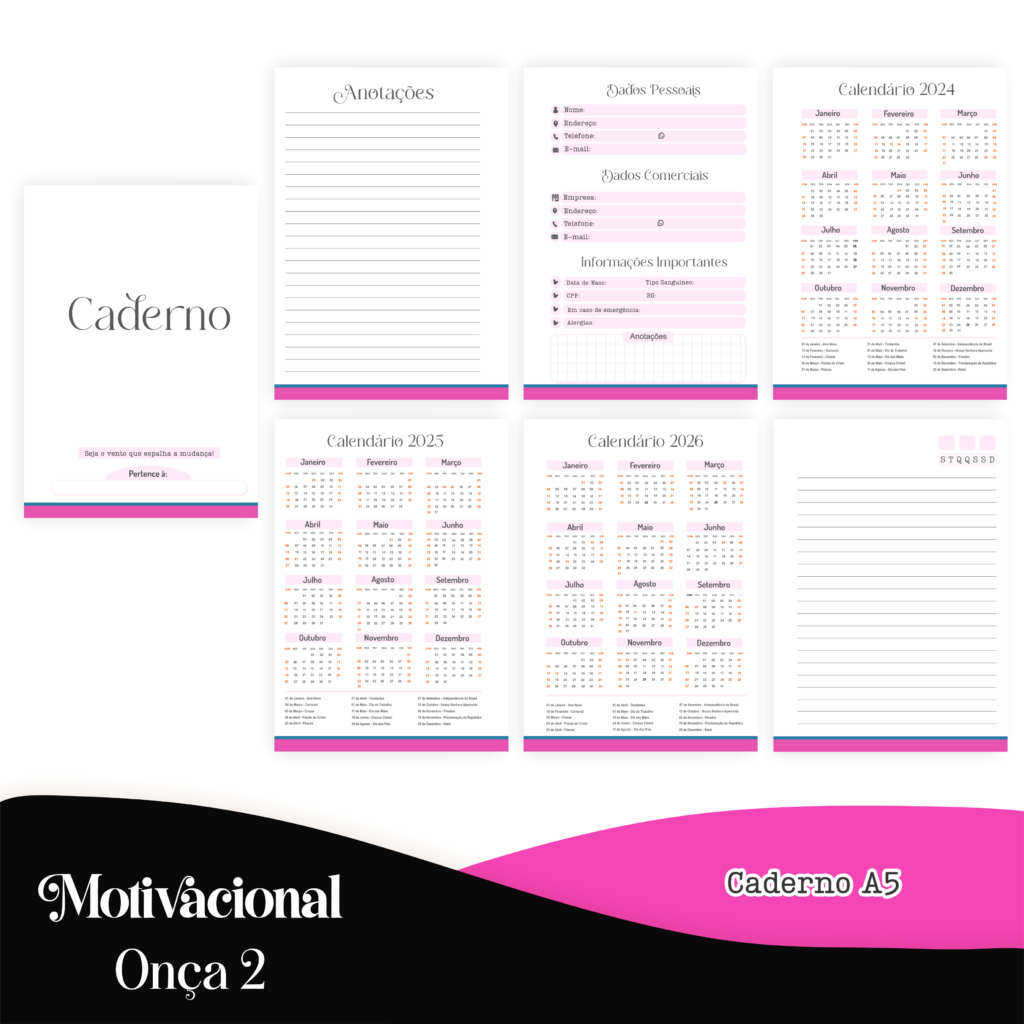 COMBO Motivacional Onça 2 – 5 Modelos (Pamella) - Imagem 9