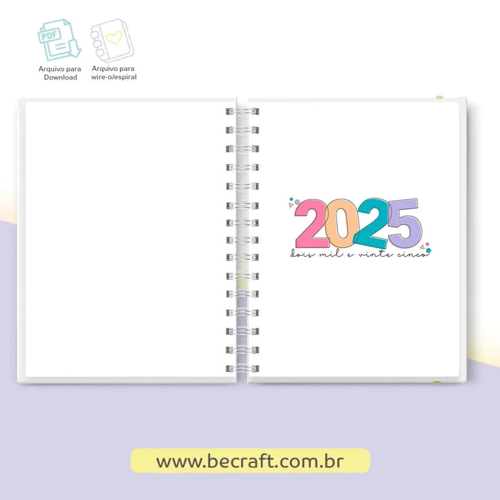 Miolo Agenda Colorida 2025 (Becraft) - Imagem 4