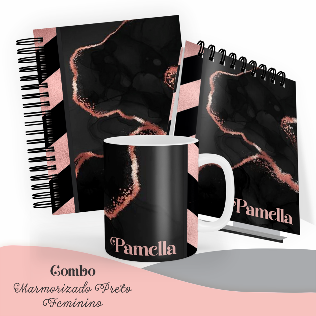 COMBO Marmorizado Preto Feminino – 5 Modelos (Pamella) - Imagem 2