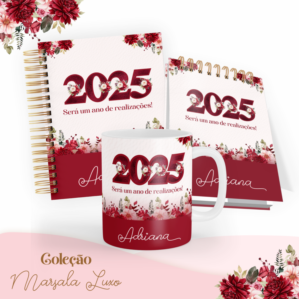 COMBO Marsala Luxo Alfabeto – 5 Modelos (Pamella) - Imagem 2