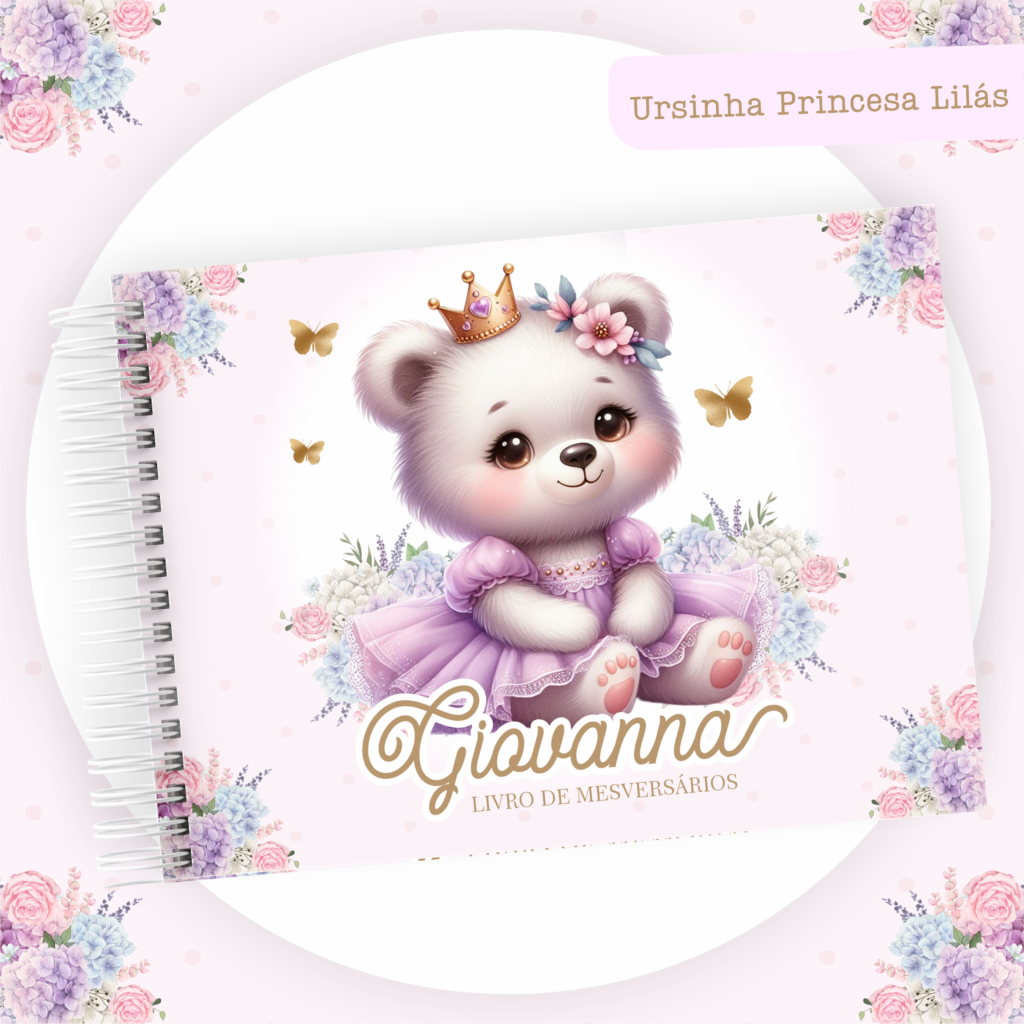 Ursinha Princesa Lilás - Kit Maternidade - Imagem 10