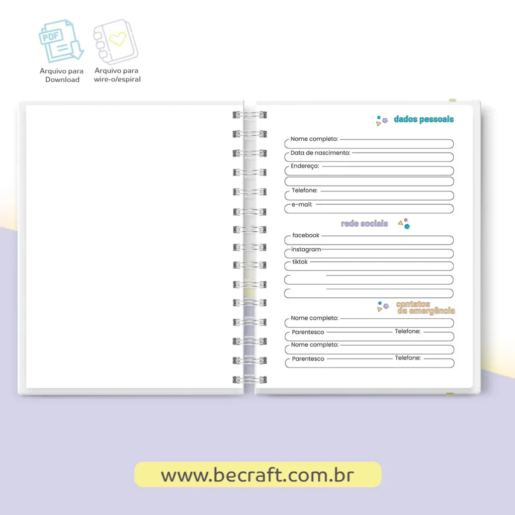 Miolo Agenda Colorida 2025 (Becraft) - Imagem 5